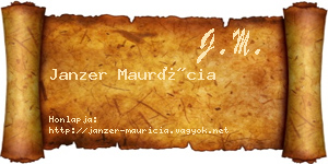 Janzer Maurícia névjegykártya